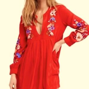 Free‎ People embroidered mini dress